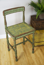 Green French Chair with Harlequin Details